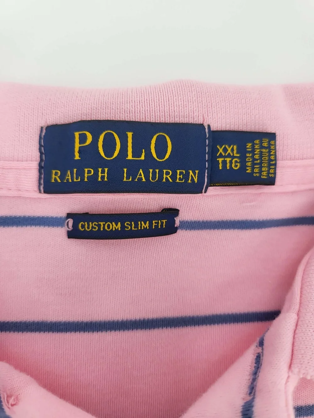 Ralph Lauren Pink Polo with Navy Stripes